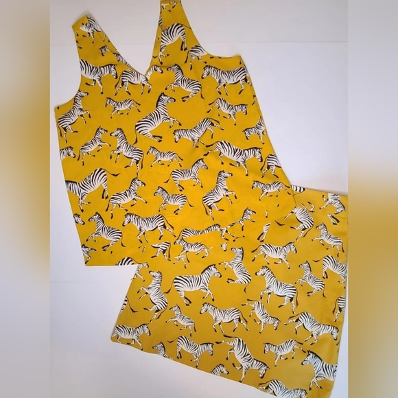 Ann Taylor Factory Dresses & Skirts - Ann Taylor Factory Rust Yellow Zebra Animal Print Skirt & Tank Set Size XS & 4